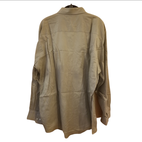 Calvin Klein Button Up Collar Shirt Beige Men's Size XL - Picture 4 of 6